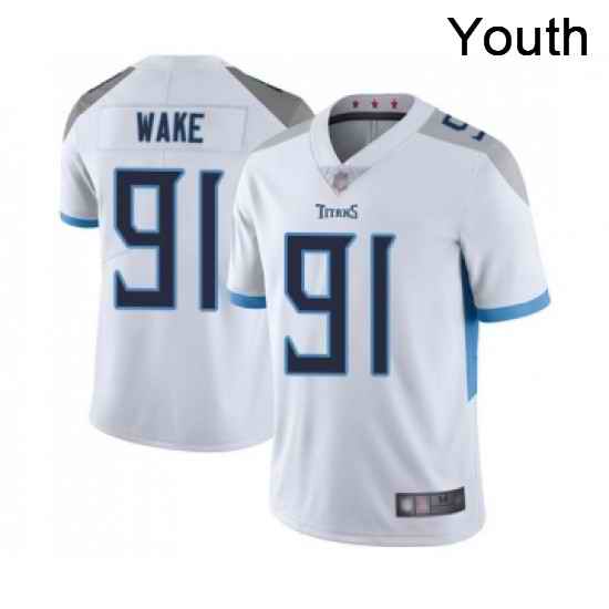 Youth Tennessee Titans 91 Cameron Wake White Vapor Untouchable Limited Player Football Jersey